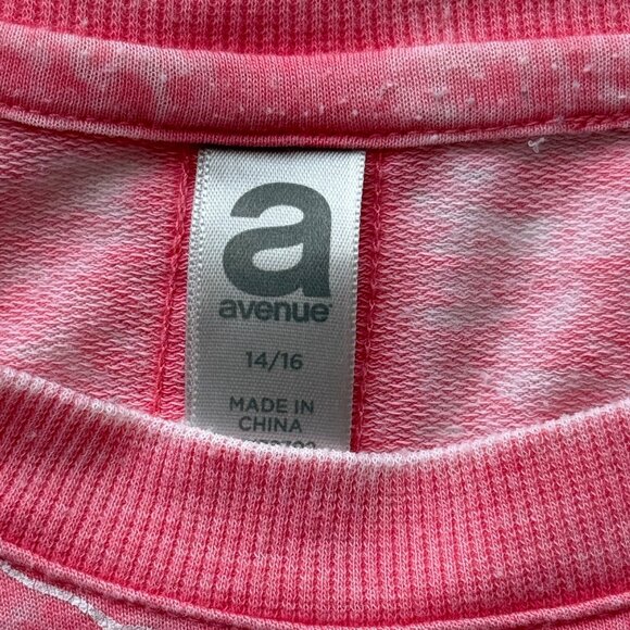 Avenue Pink Floral Embellished Short Sleeve Top Cotton Blend Womens Size 14/16 - Picture 6 of 7